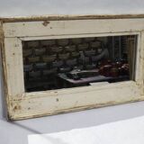 Miroir Bois Vieux Teck Patine Blanc Casse