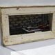 Old Teak Wood Mirror Off-White Patina