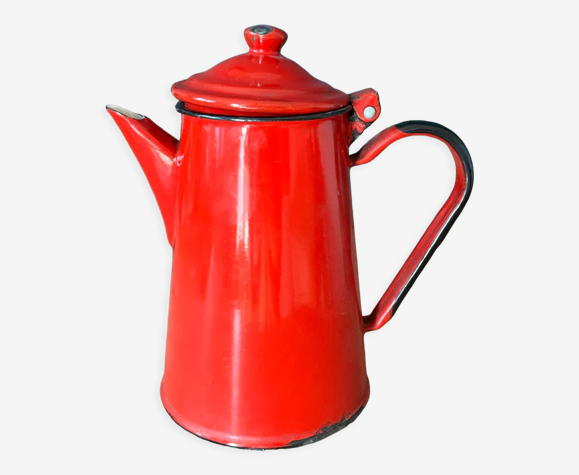 Ancienne cafetière en metal émaillé