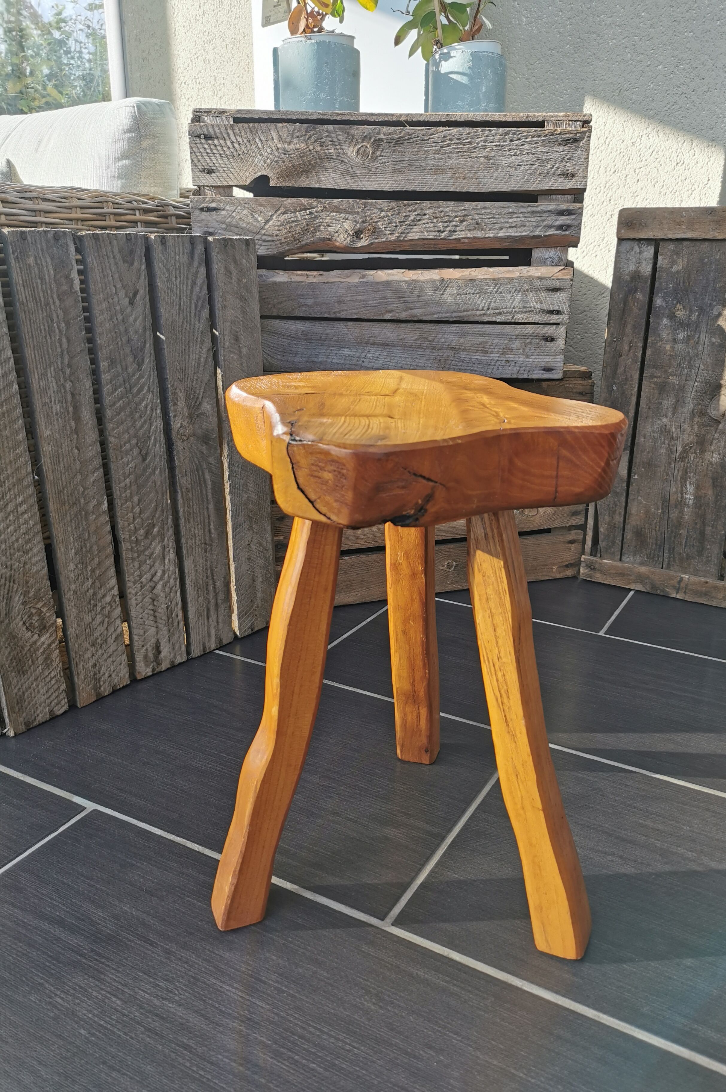 Brutalist tripod stool