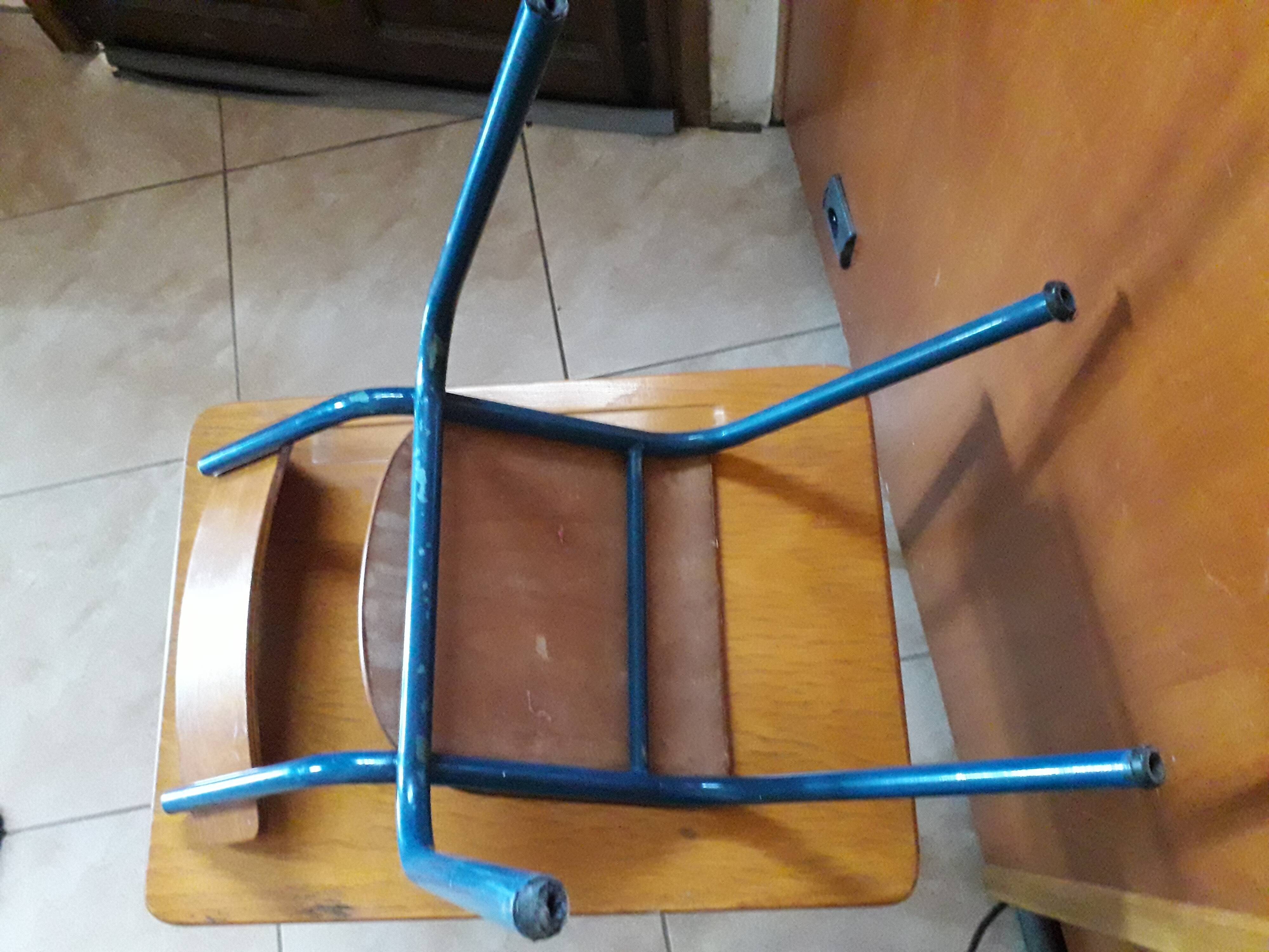 Desk desk desk table child school metal wood and vintage chair