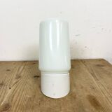 Vintage White Porcelain Wall Light with Milk Glass, 1970s