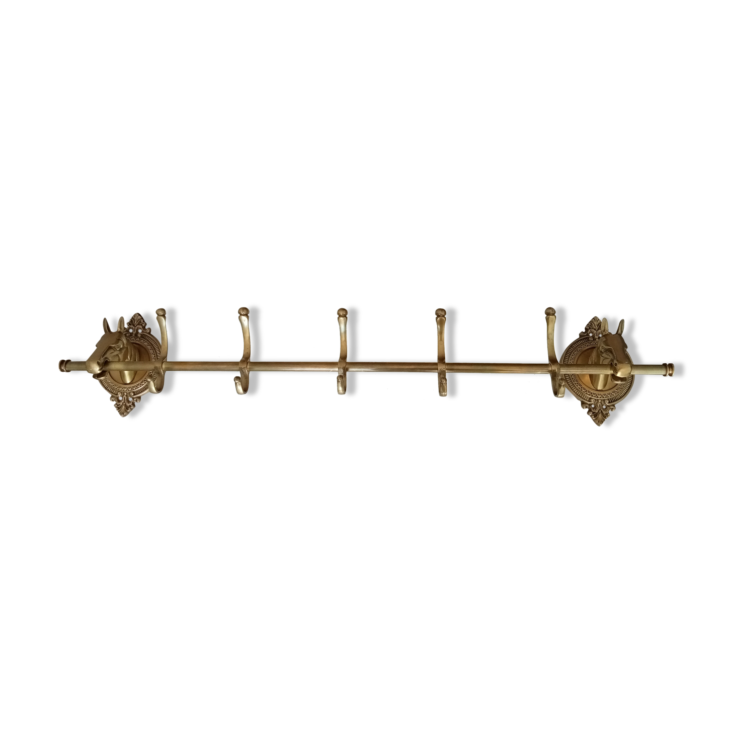 Coat rack in solid brass gilded 50s