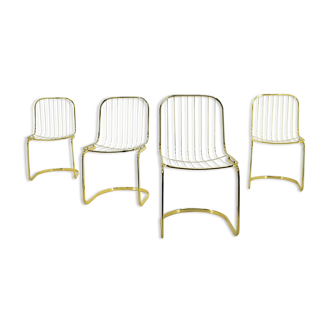 Midcentury set of four dining chairs, Italy, 1970s