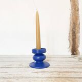 photo blue ceramic candle holder