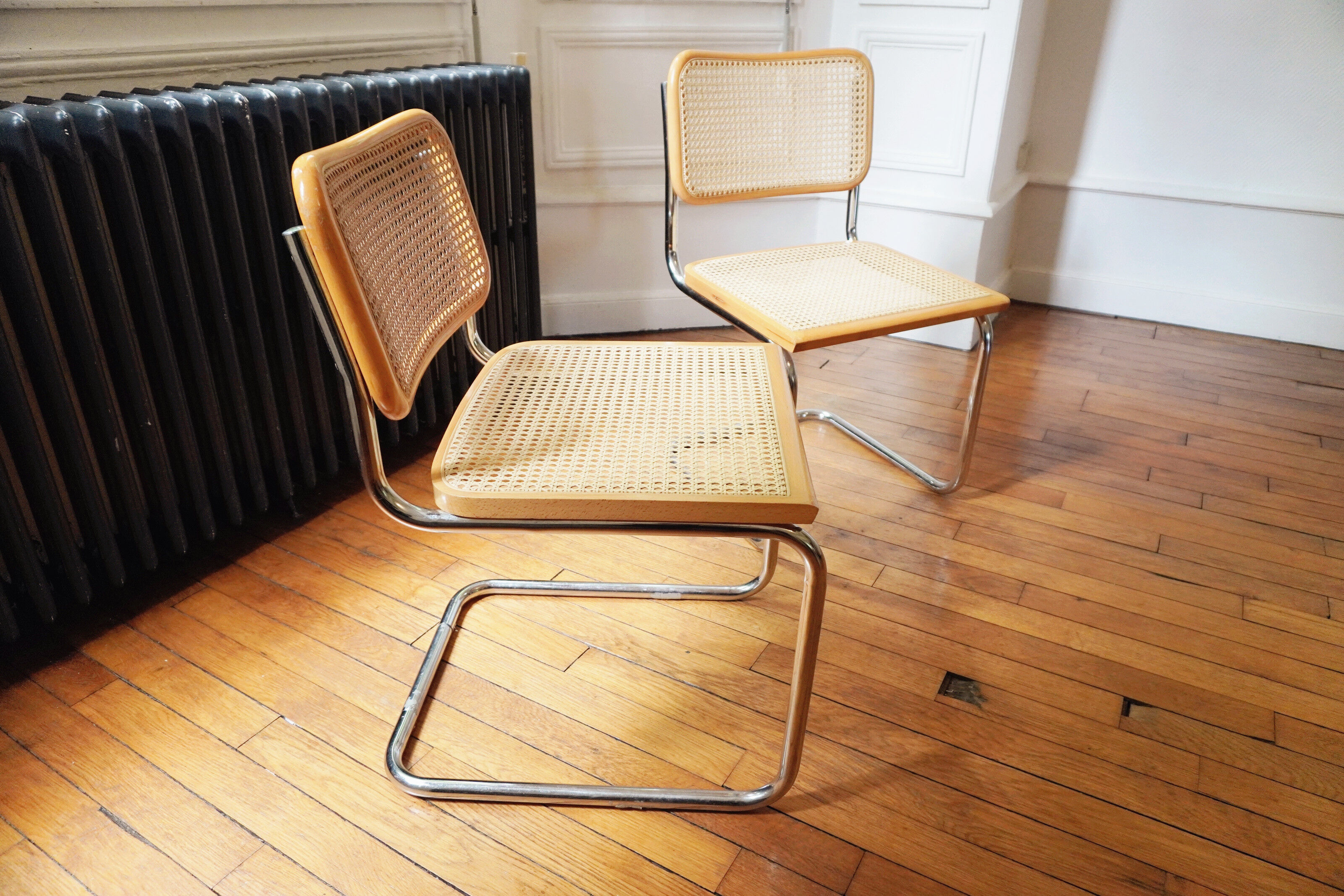 Pair of Chairs Cesca B32 by Marcel Breuer