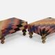 Petits ottomans kilim avec pieds en bois, turquie, set de 2
