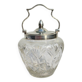 Cut crystal and silver biscuit bucket
