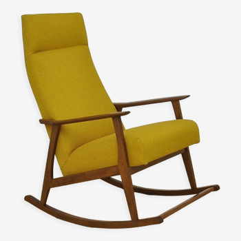 Rocking chair jaune, années 1960