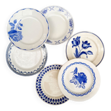 Mismatched flat plates in earthenware