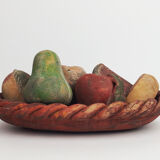 Basket and terracotta fruit