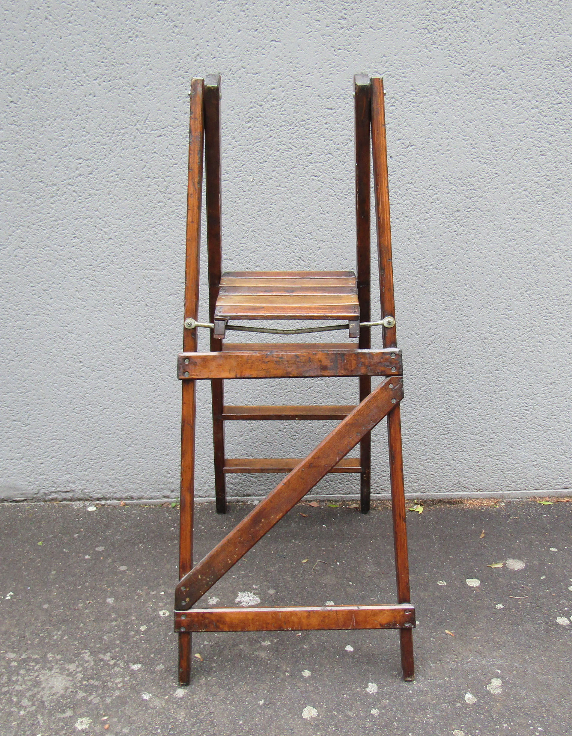 old stepladder scale vintage library