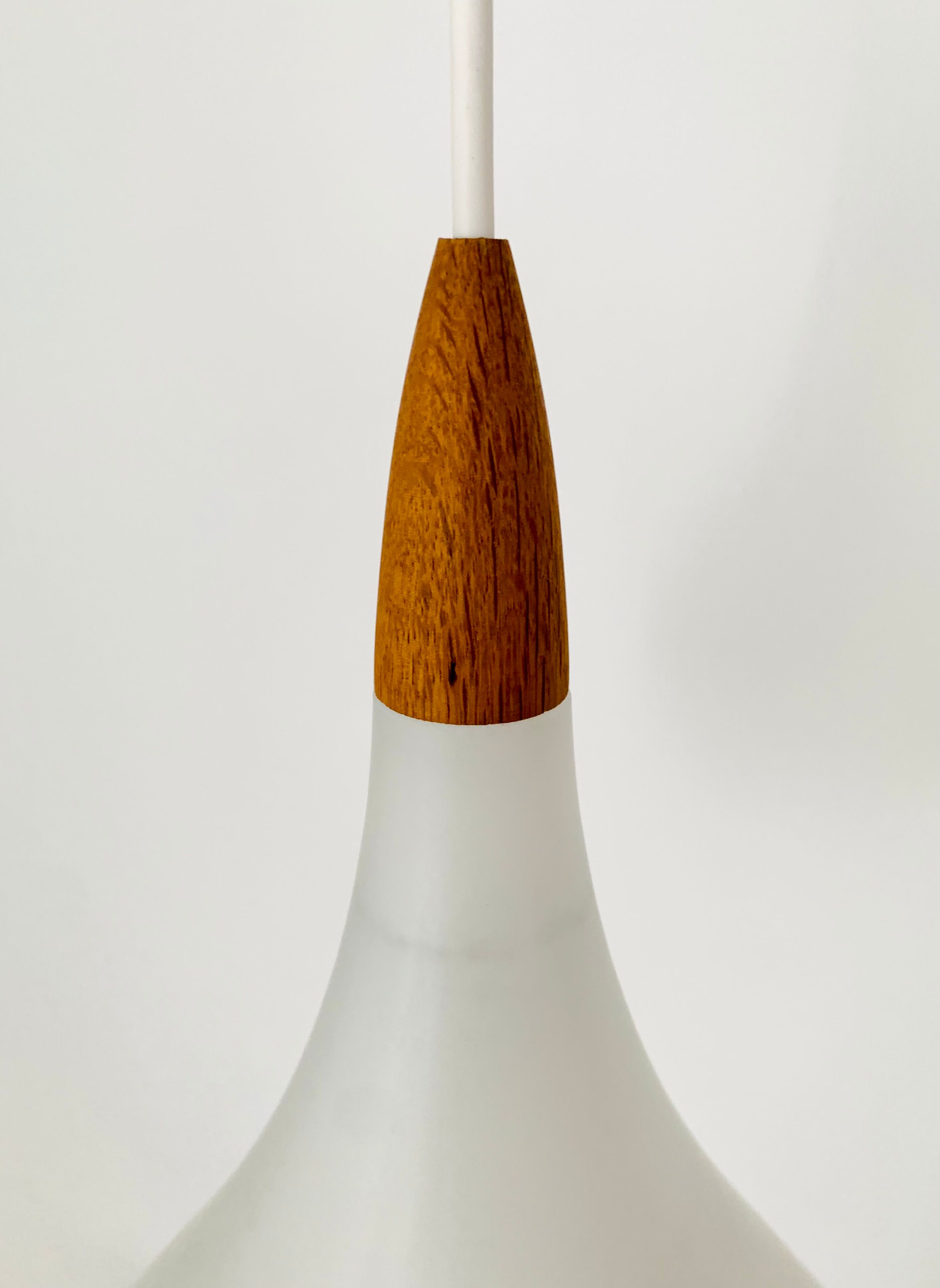Set of 2 Swedish Opaline Pendant Lamps by Uno and Östen Kristiansson for Lu