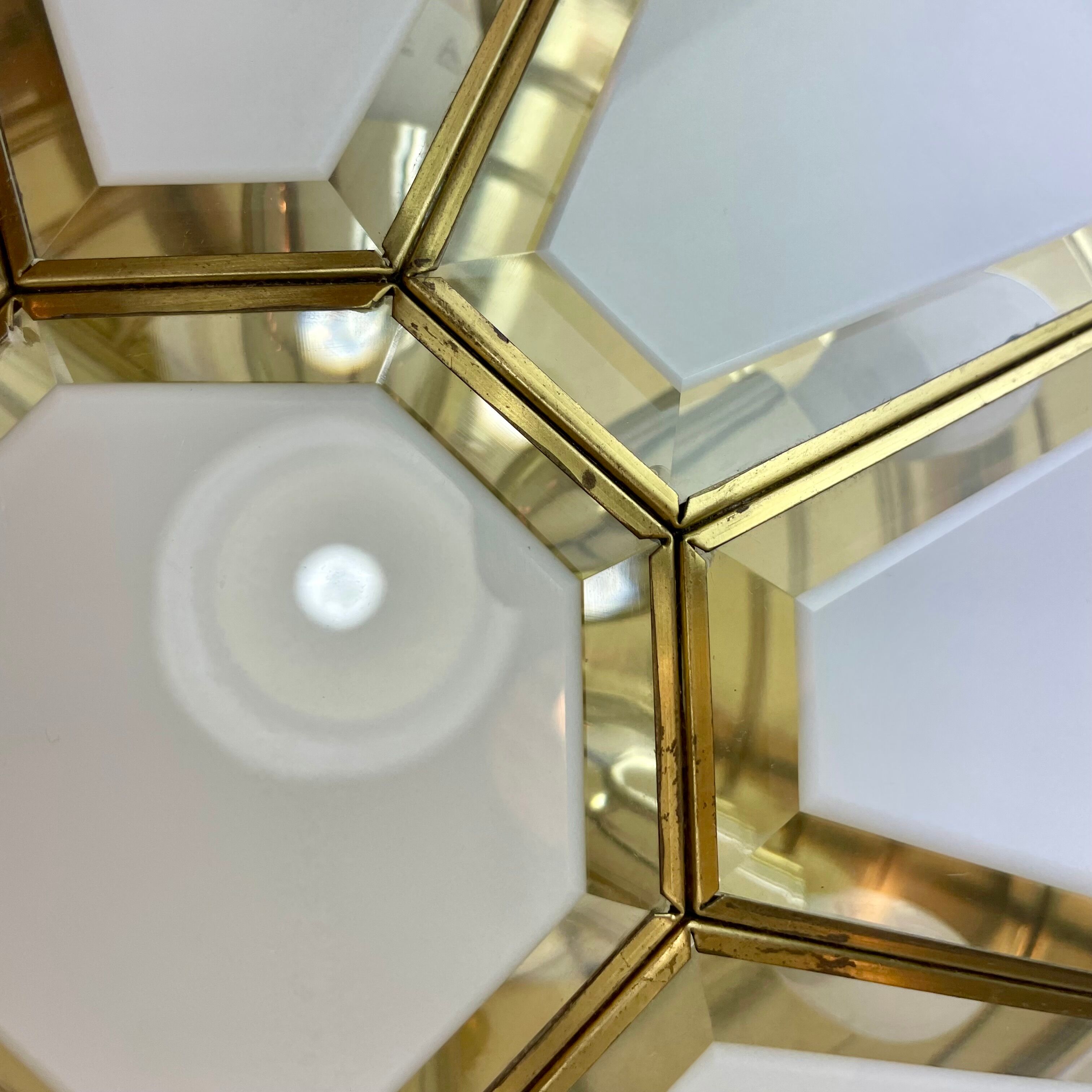 Hollywood Regency, Brass, Ceiling Lamp by Deknudt, Belgium, 1980s