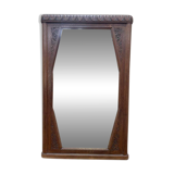 Miroir époque Art Déco en chêne massif miroir biseauté