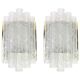 Pair of brass or ice glass wall sconces from Doria Germany 1960s