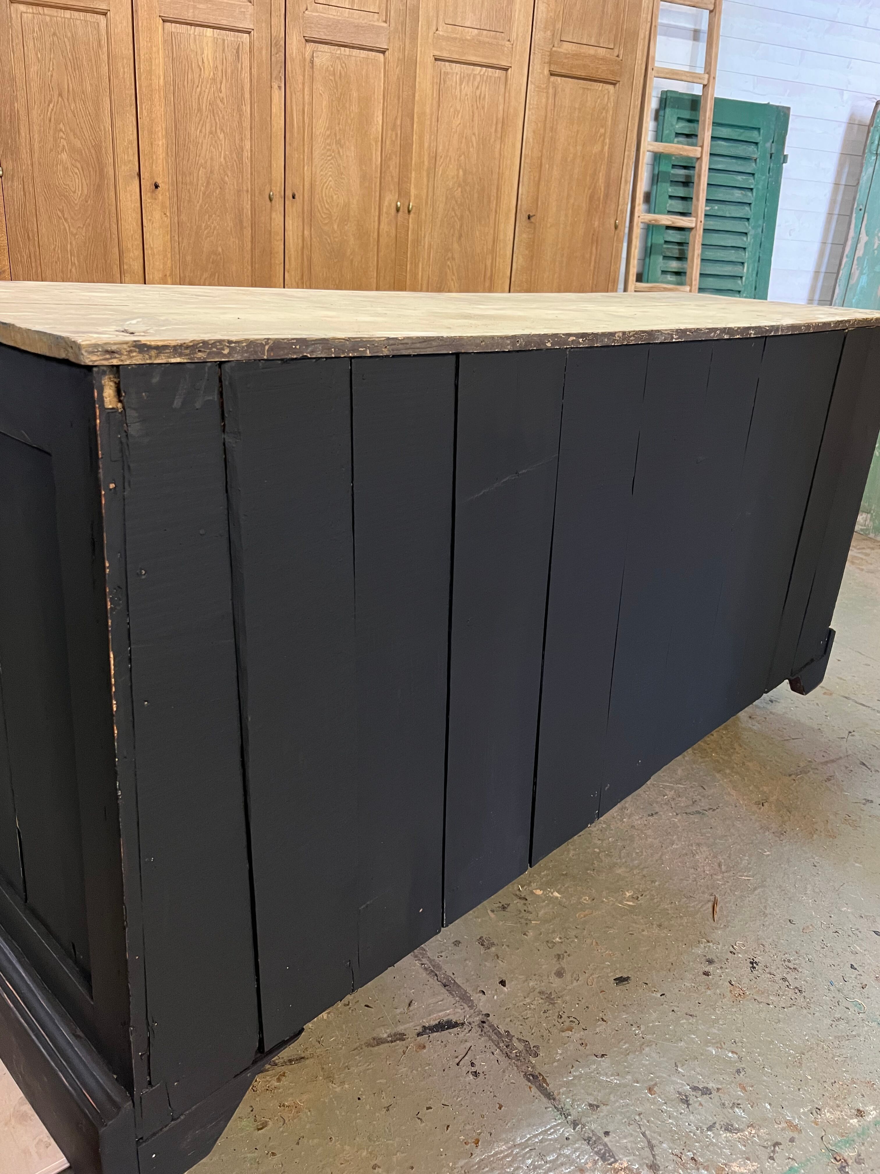 Black patinated workshop sideboard
