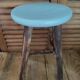 Tabouret bois assise relookée pieds patinés dp 0522041