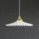 suspension in white crenellated opaline with support and socket in new brass, new cable