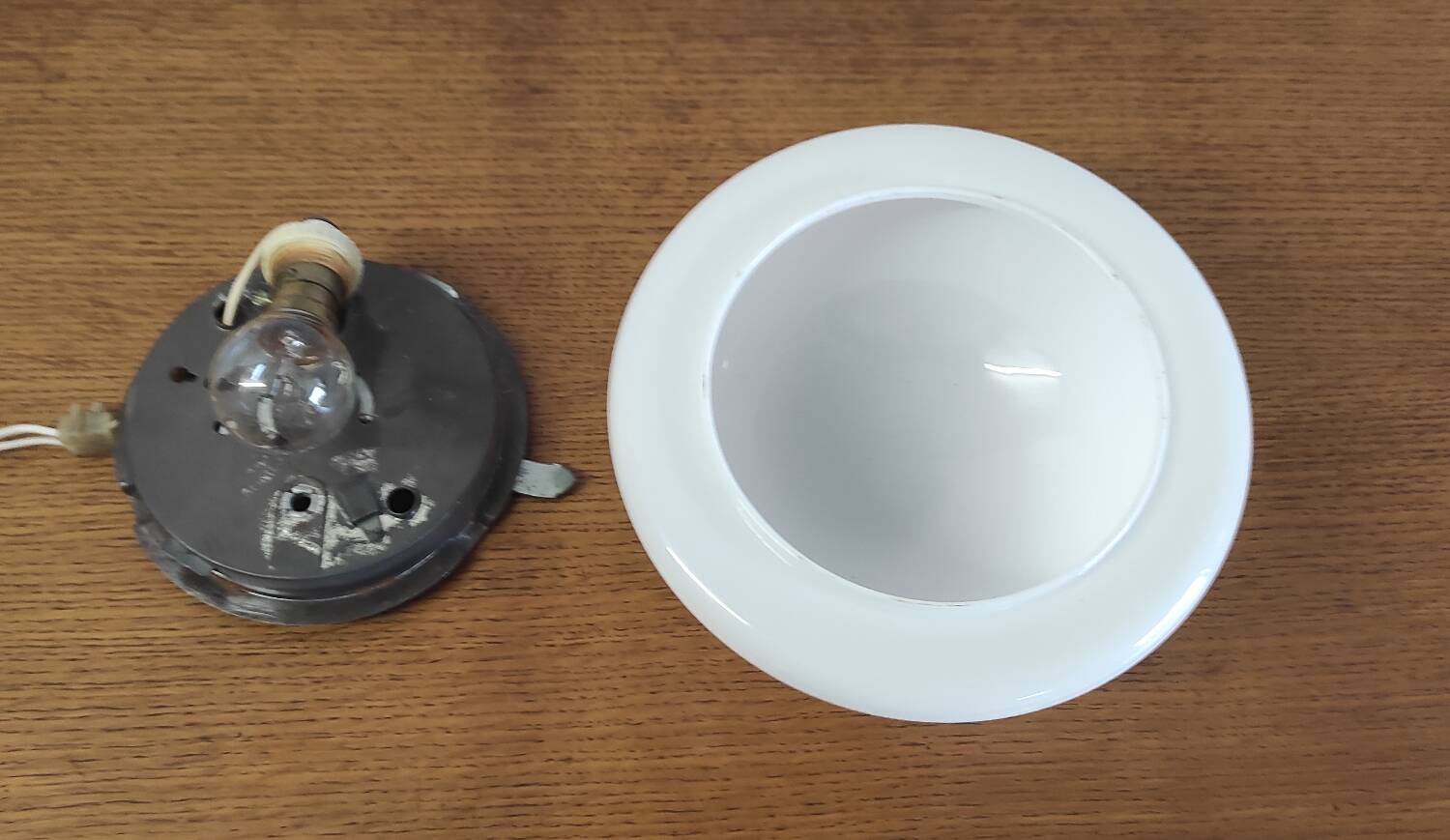 Opaline globe wall light 20 cm - 50s/60s