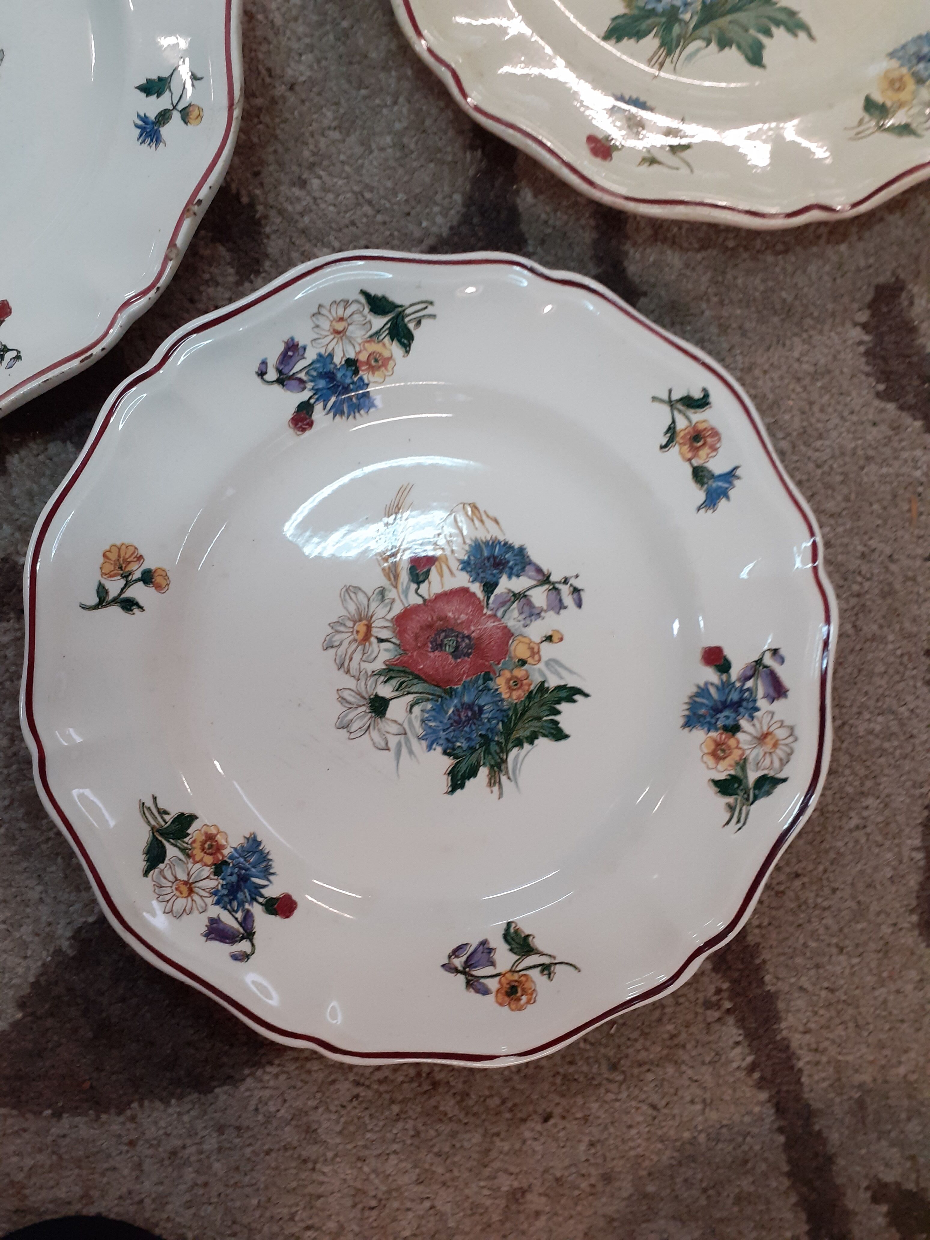 Lot of 6 flat plates Sarreguemines model aggressive