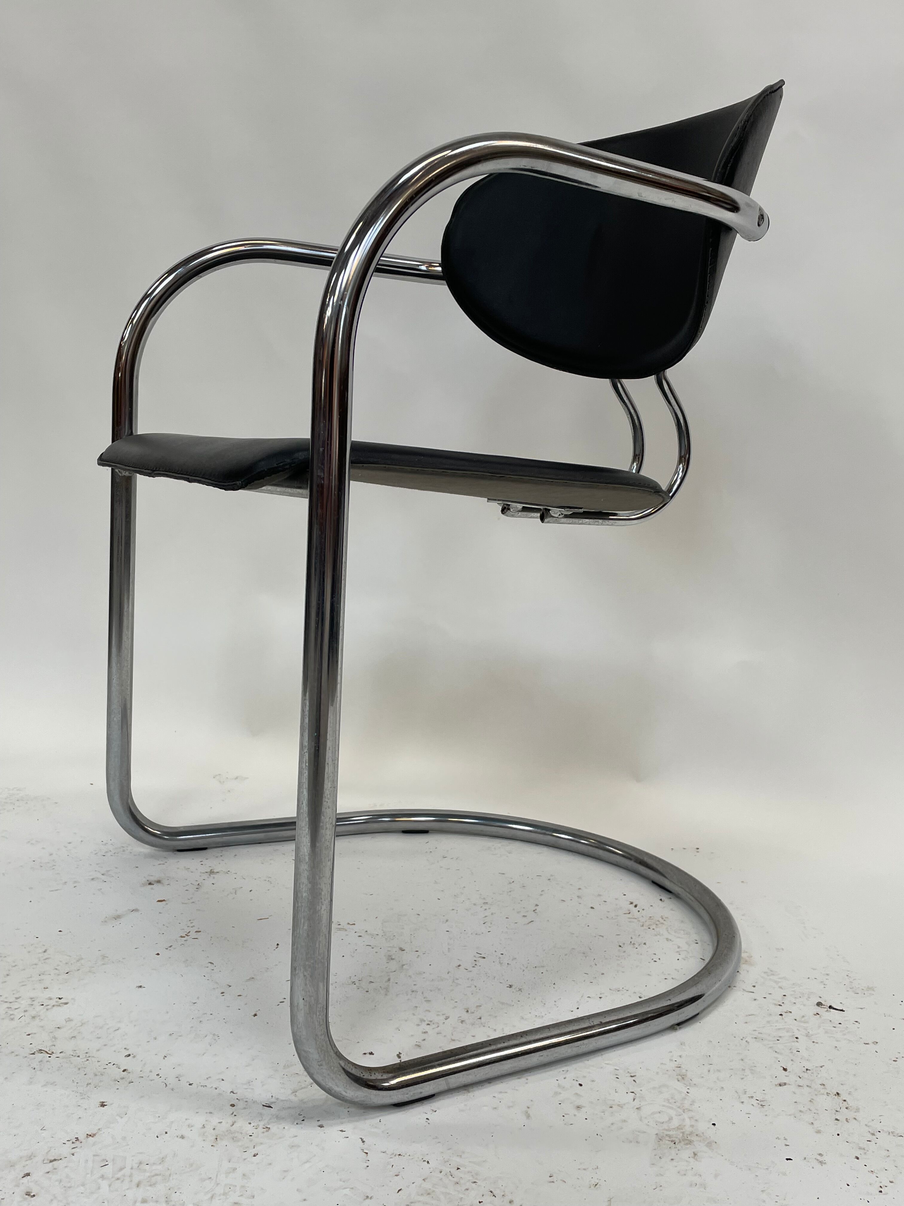 Vintage dining chair effezeta made in Italy design chrome