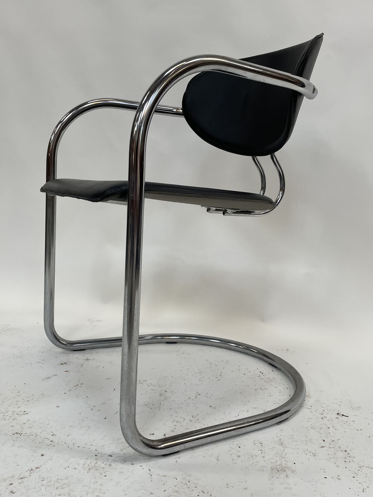 Vintage dining chair effezeta made in Italy design chrome