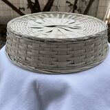 Vintage round wicker basket.