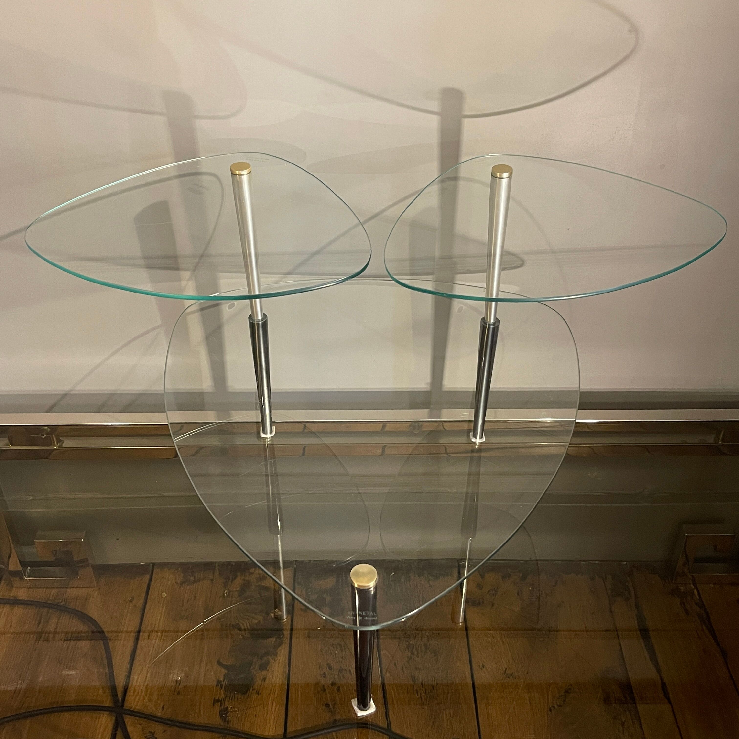 3-shelf store display coffee table, by Edoardo Paoli, ca 1950s