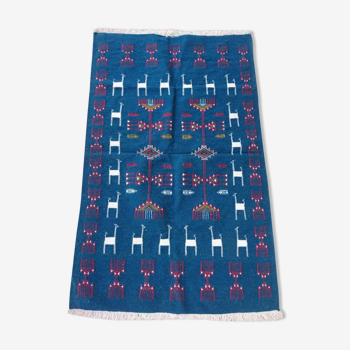 Tapis kilim bleu berbère 95x150cm