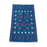 Blue Berber kilim in pure wool carpet 95x150cm