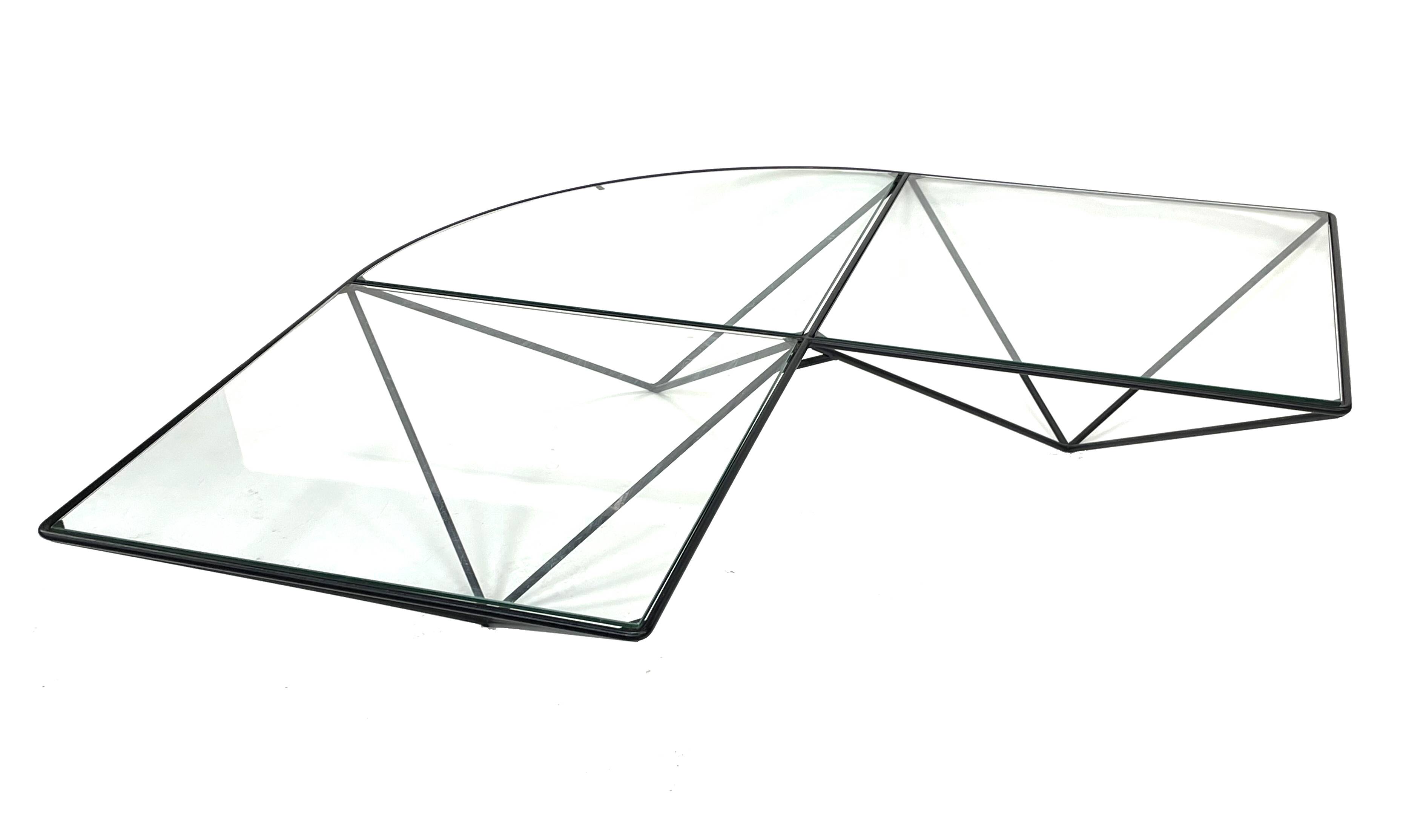 Vintage 80s steel wire coffee table eclectic design