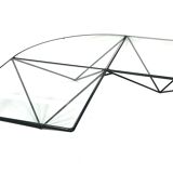Vintage 80s steel wire coffee table eclectic design