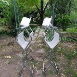 Pair of chrome armchairs, 1970