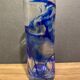 Vase tubulaire en verre stylisé, artisanat d'art