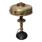 1920 Parisian lamp Leleu style brass shade 40x22 very good condition