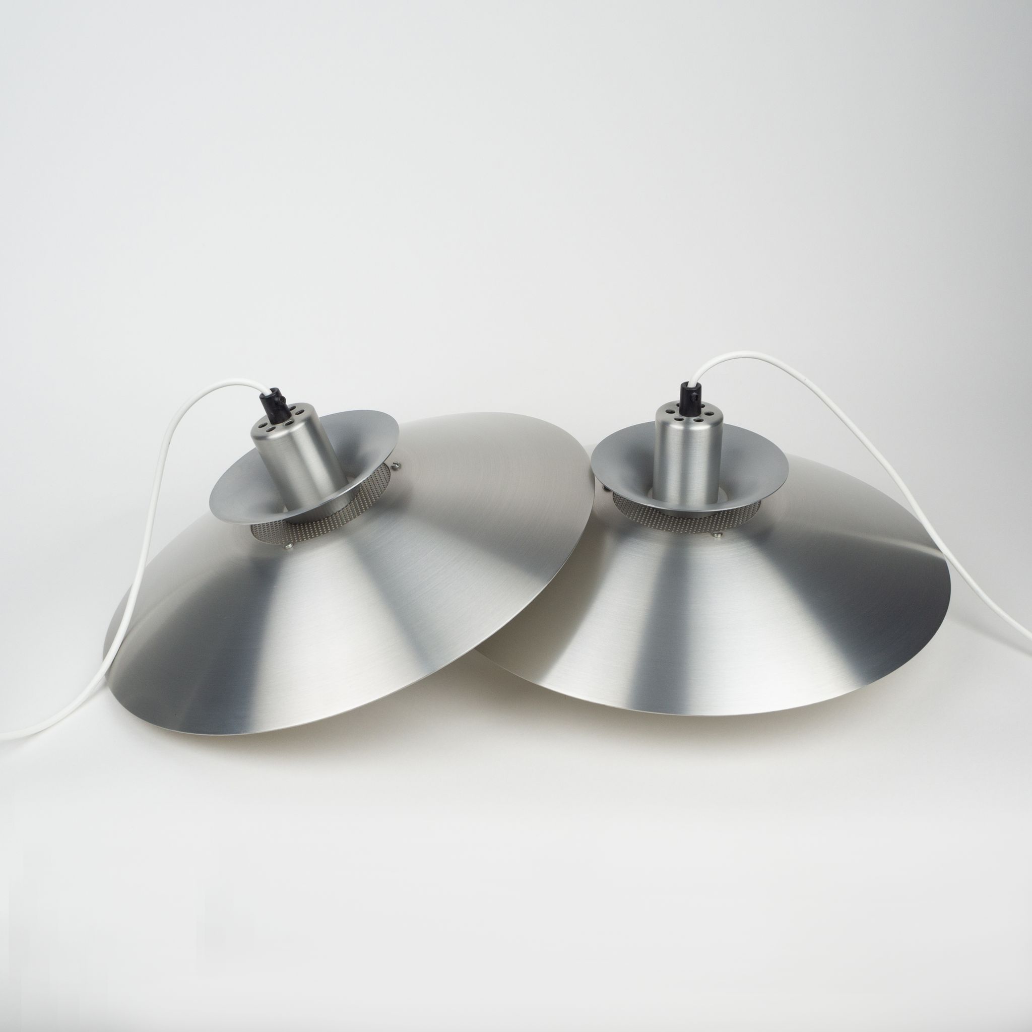 Pair of Danish vintage pendant lamps Volga by Kurt Wiborg, Jeka, 1980s
