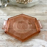 Art Deco pink glass tray