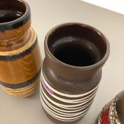 Set of four vintage pottery fat lava "242-22" vases made by Scheurich, Germany