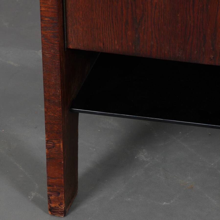 Wooden and opaline chest of drawers from the 1960s