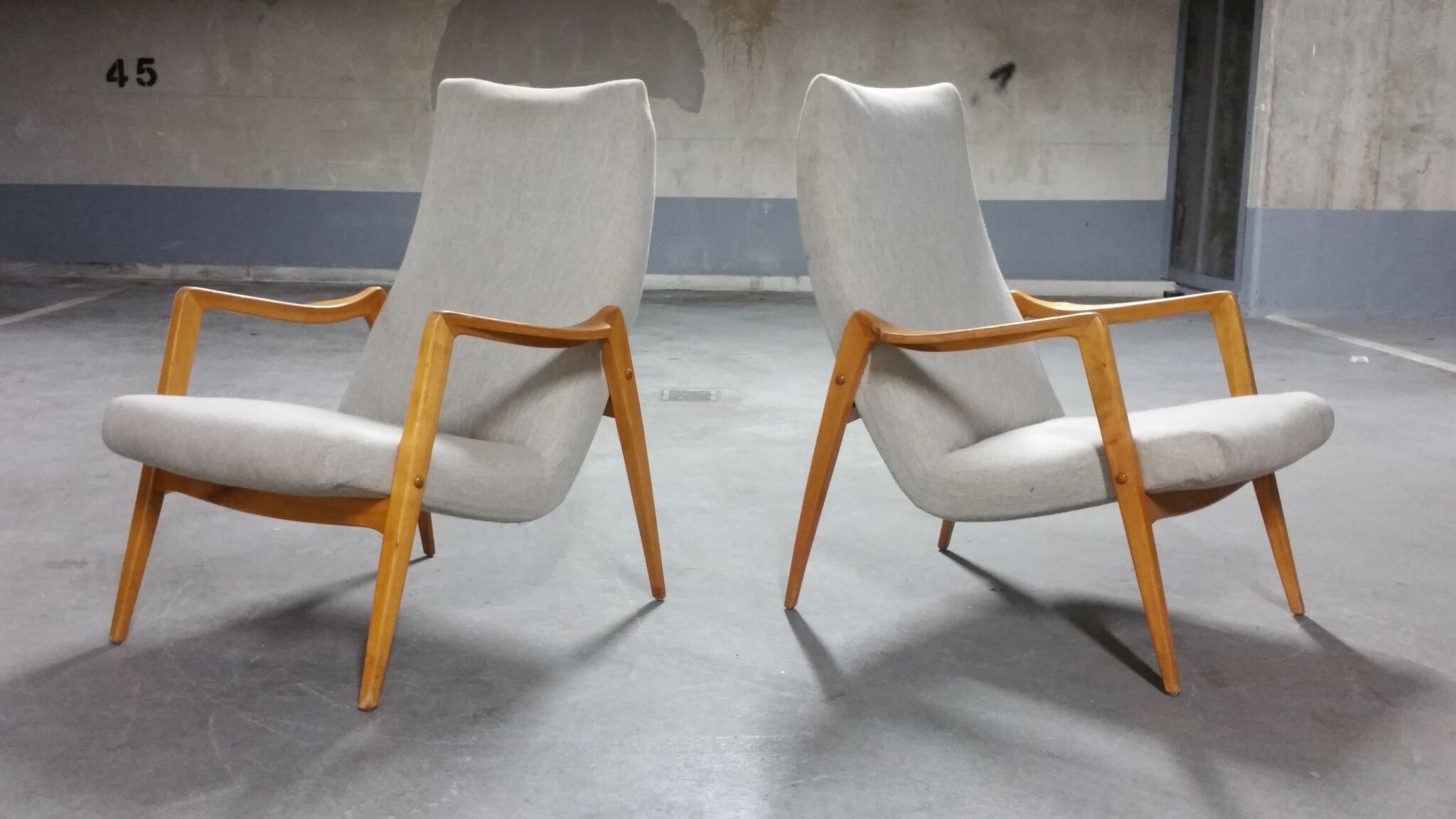 Scandinavian armchair danish feet years 50 compass