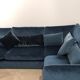 Blue Velvet Corner Sofa
