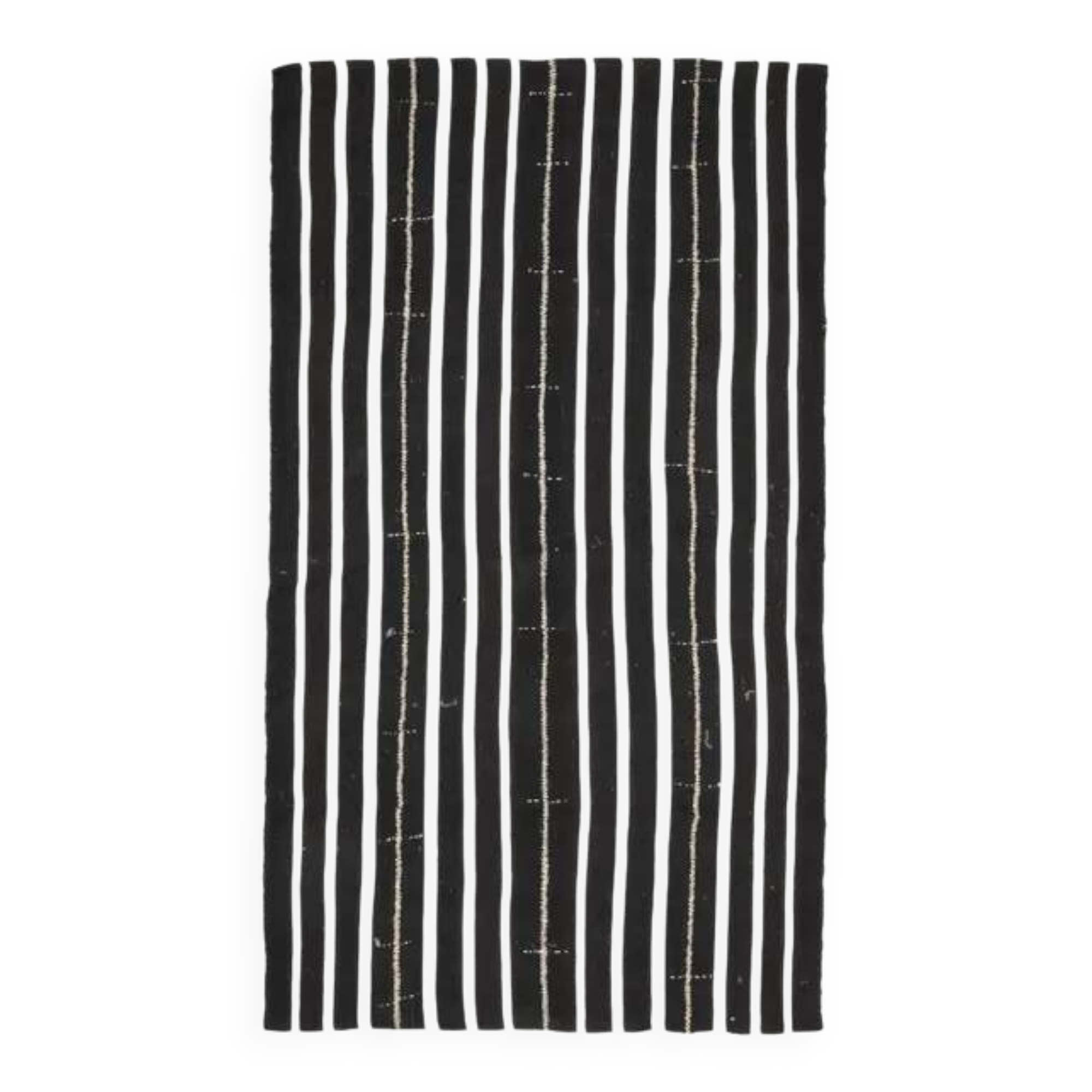 Striped Kilim Black White Vintage Handmade Area Rug  148x261
