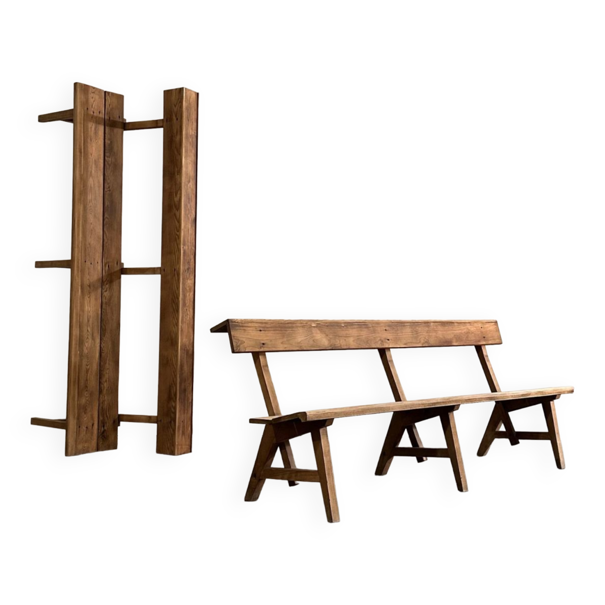 Pair of wooden benches