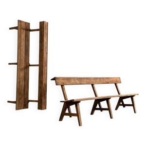 paire de bancs en bois