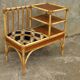 70s rattan telephone bench