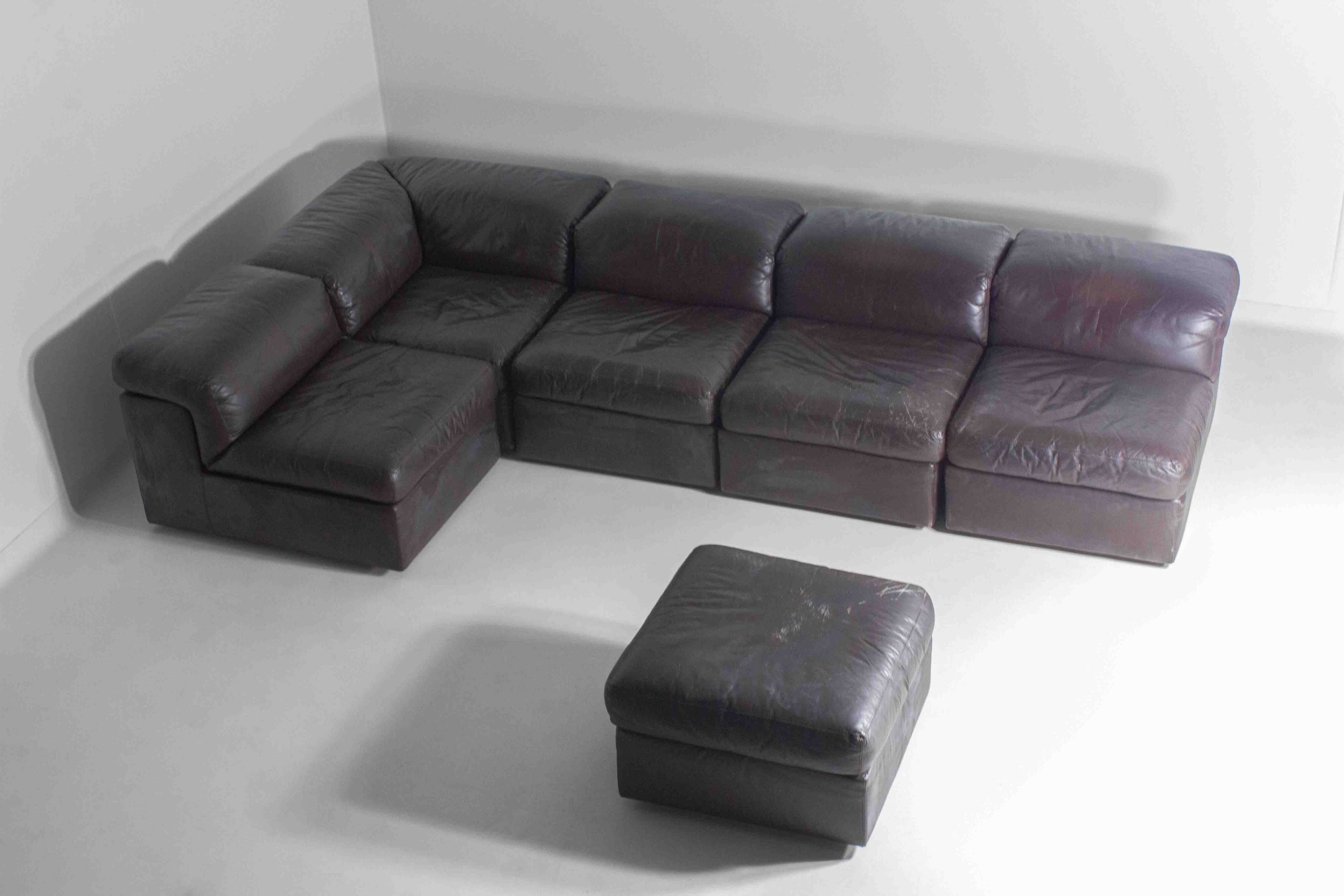 Ensemble de canapés modulaires Durlet modèle 'Jeep' en cuir, 1970