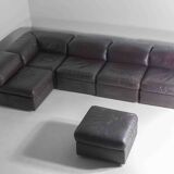 Vintage leather Durlet Model 'Jeep' Modular sofa set, 1970s