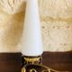 Pair of wall sconces in opaline and brass 60s