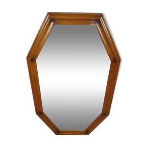 miroir octogonal en bois